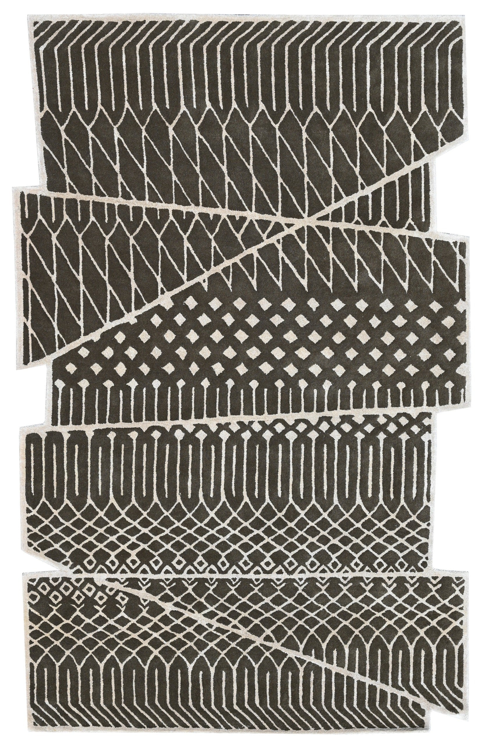 The rich-looking Paradox rug transforms your space into a high drama realm that is at once light-hearted and profound. The pure, natural New Zealand wool with an underlying gleam of Jasmine silk gives it a luxurious feel that keeps you rooted. The Paradox’s 3D cut-out and visually striking B&W criss-cross pattern is both playful and flamboyant. It’s striking geometric design makes a style statement in any space, when draped on a wall or on the floor.