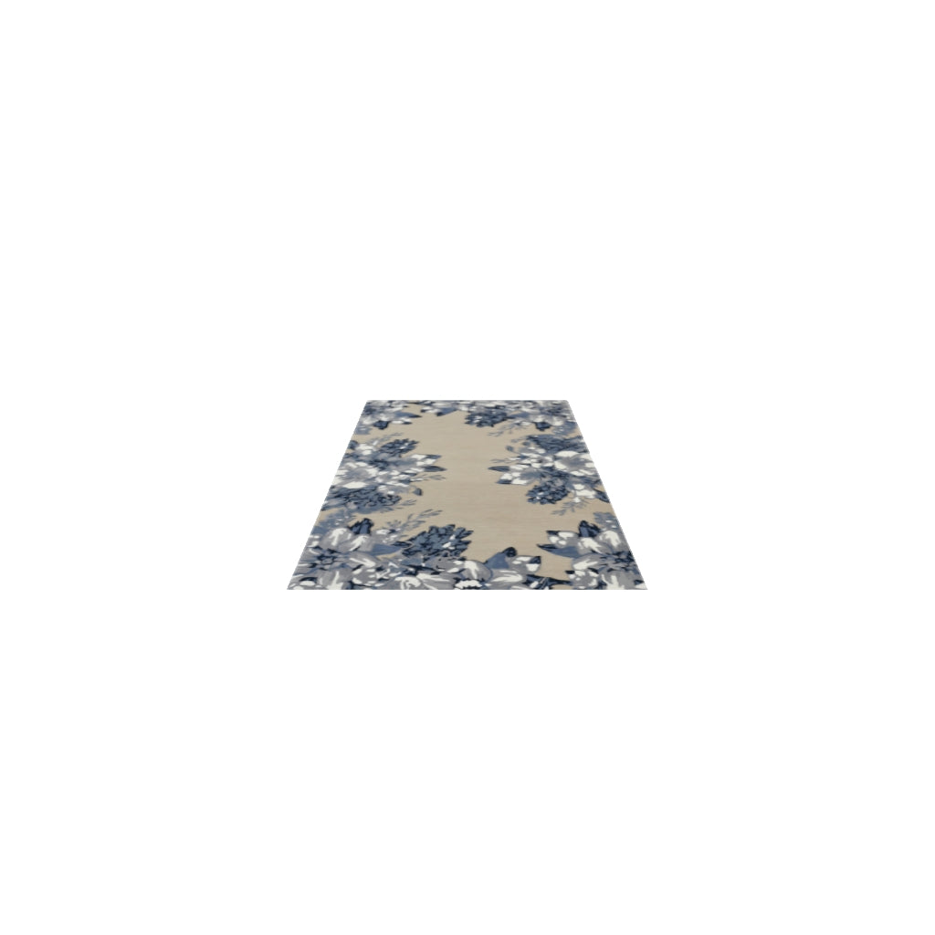3D model of indigo-perennials-1 rug - View in your room